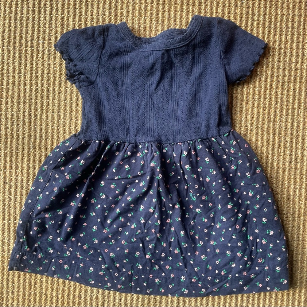Y2K Baby Gap Navy Floral Toddler Kids Dress - Size 2T